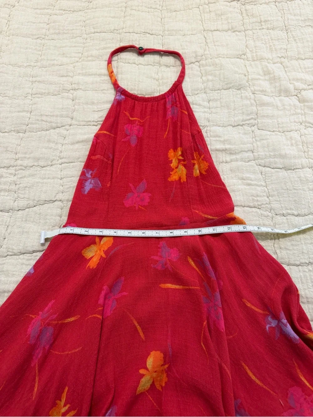 Free People Like A Flirt Floral Backless Halter Mini SunDress, Size XS - Picture 11 of 11